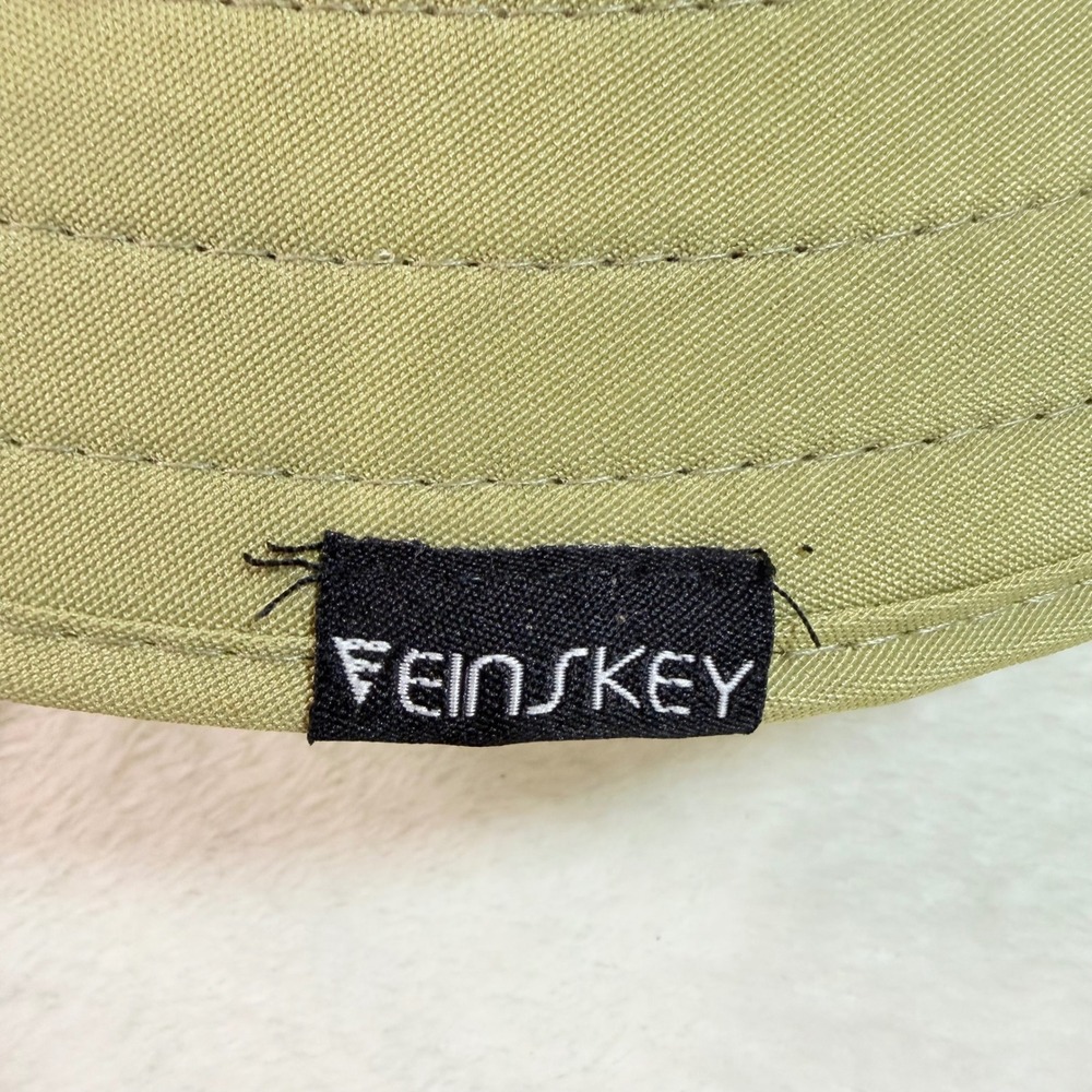 Einskey Sun Hat Tan Khaki Wide Brim Mesh Vent Adjustable Chin Strap Fishing Hike - Picture 3 of 7